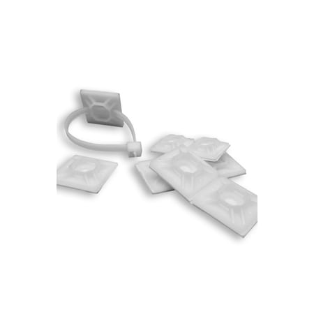 Advance Cable Ties 3/4Mount.base w/rubber white 100/bg, PK100 AL-MP-750-9-C